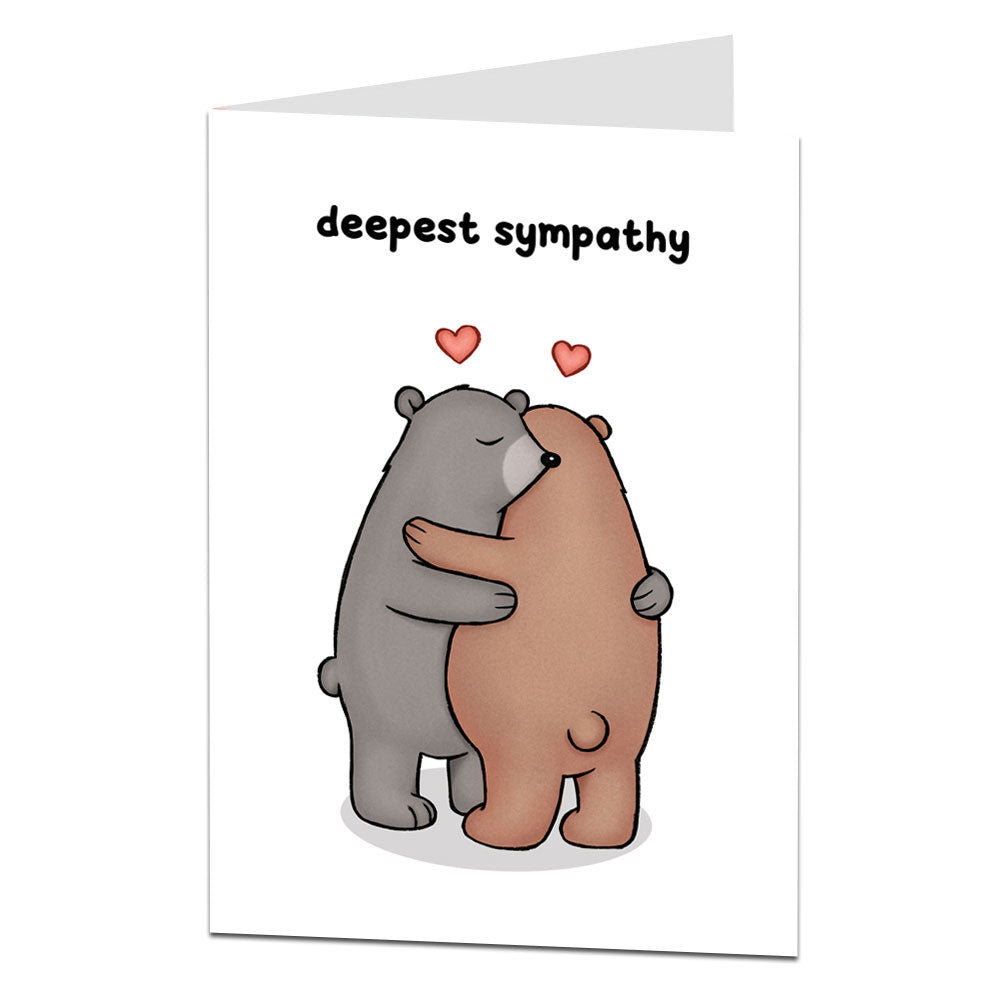 Deepest Sympathy Card Bear Hug Design