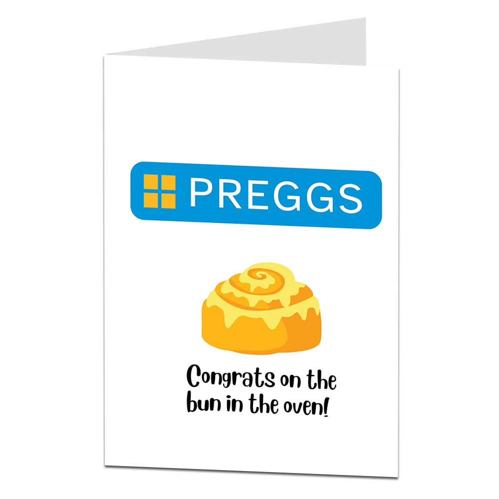 Preggs Congrats On The Bun In The Oven New Baby Card