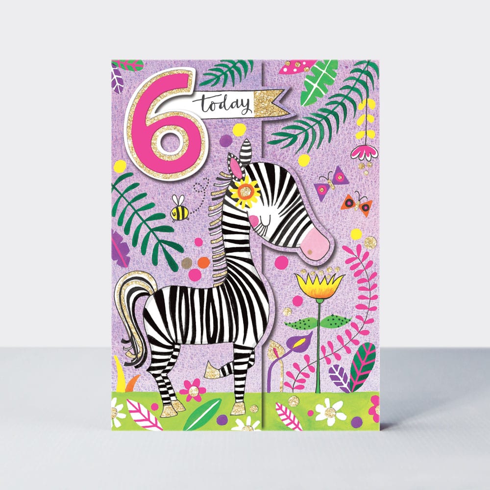 Giraffe 6th Birthday Card