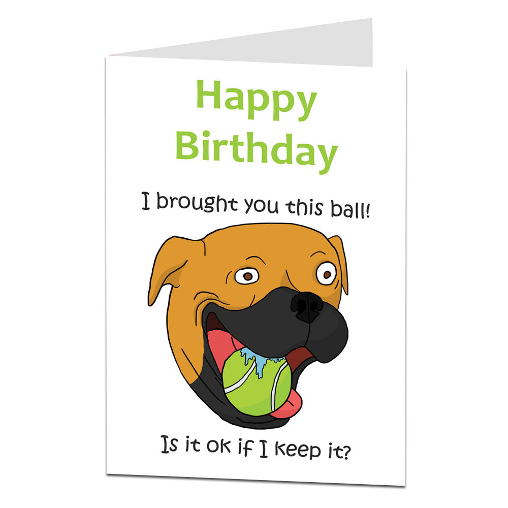 I Brought You This Ball Dog Birthday Card