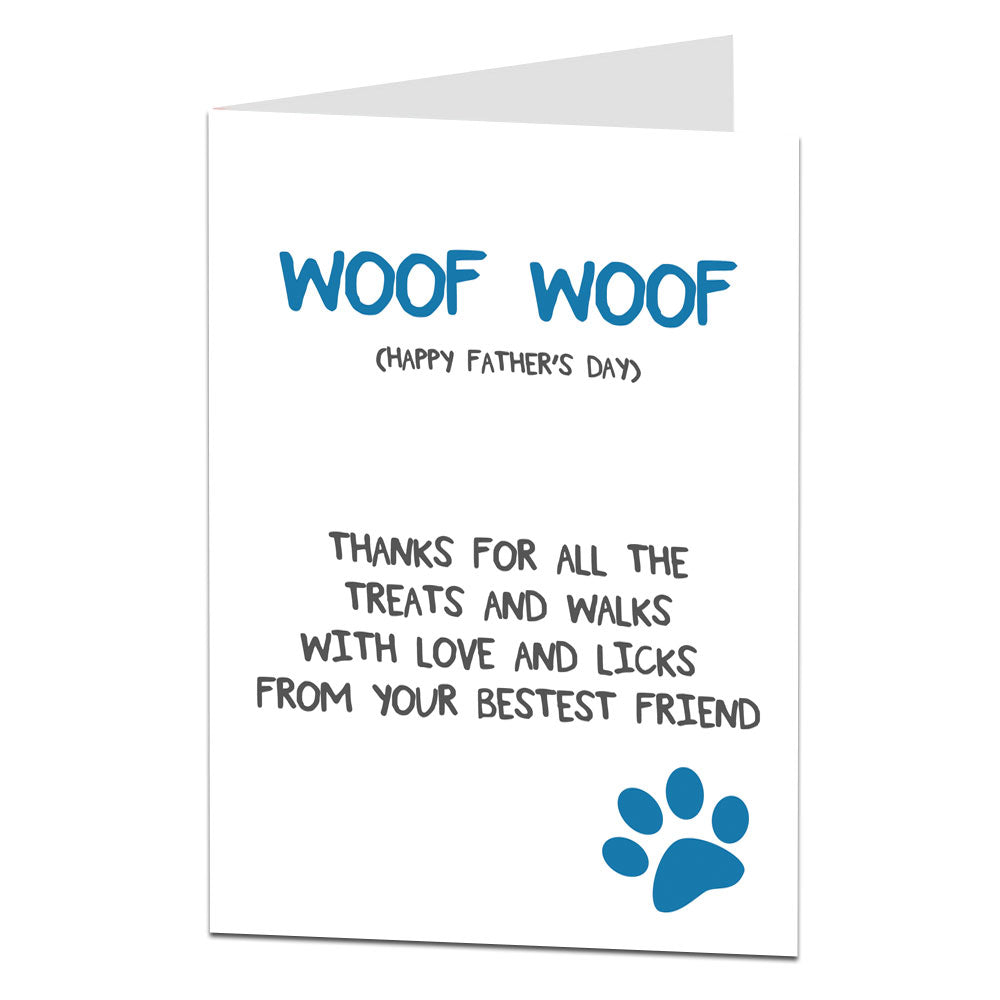 Woof Woof Father's Day Card From Dog
