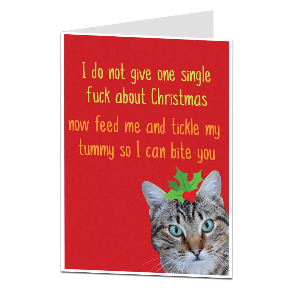Offensive Christmas Cat Card