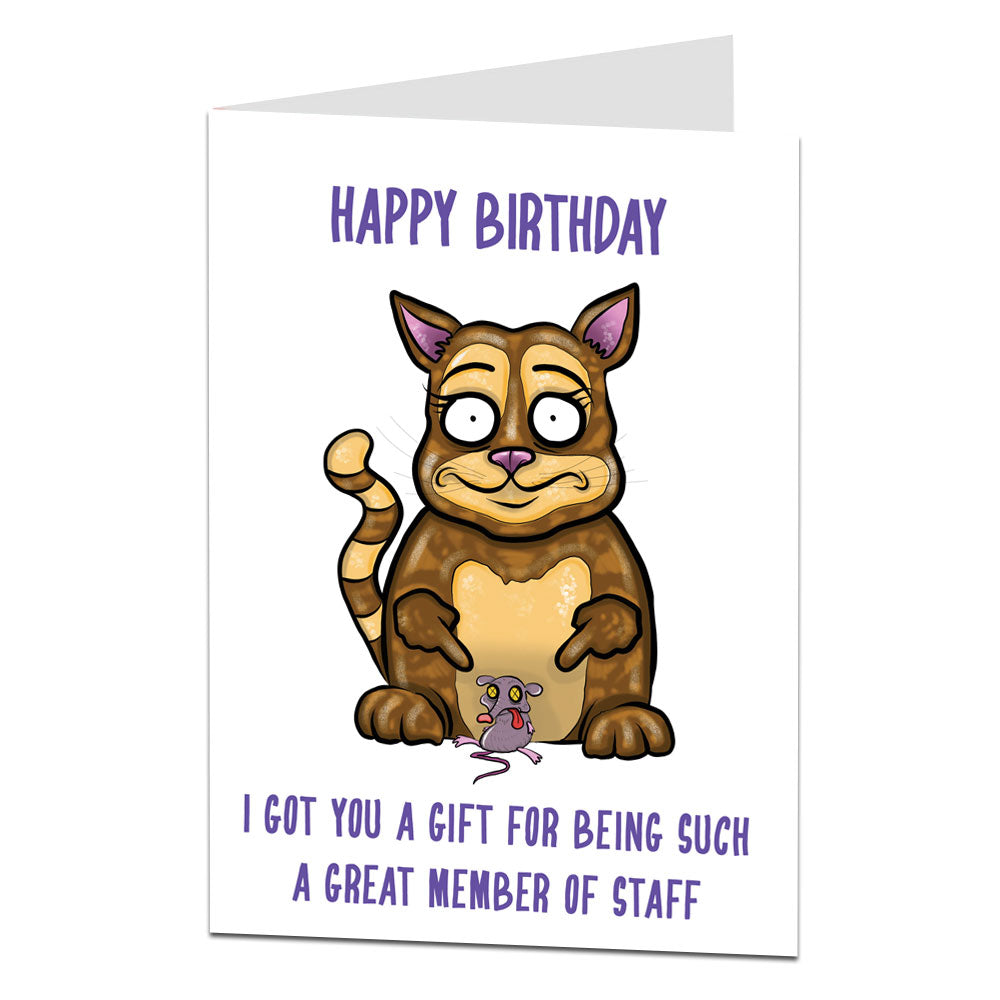 I Got You A Gift Birthday Card From The Cat