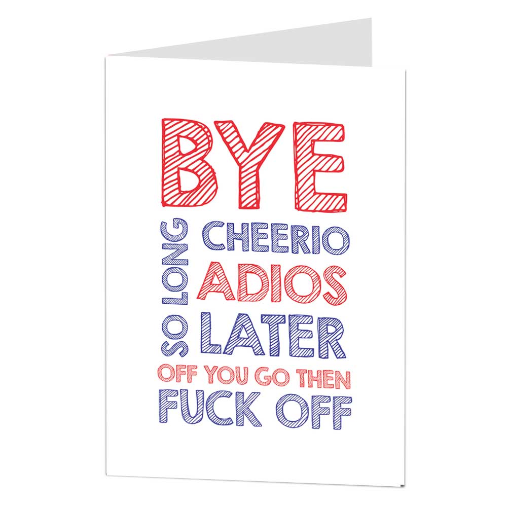 Cheerio Goodbye Leaving Card