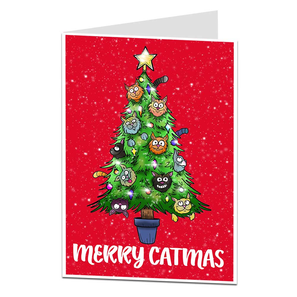 Merry Catmas Cat Christmas Card