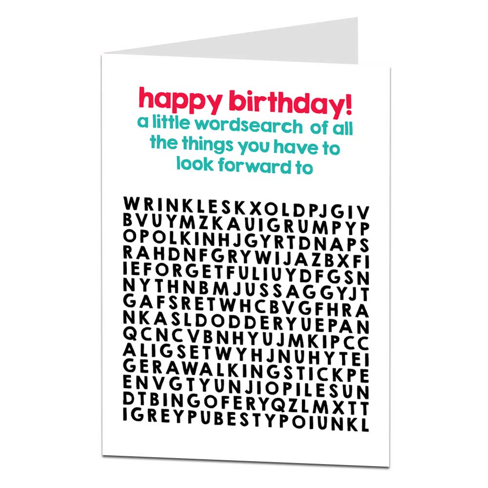 Funny Wordsearch Birthday Card