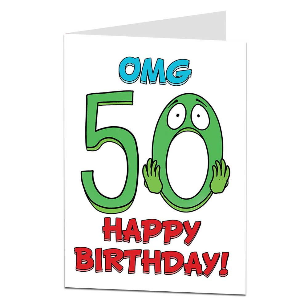 OMG 50 50th Birthday Card