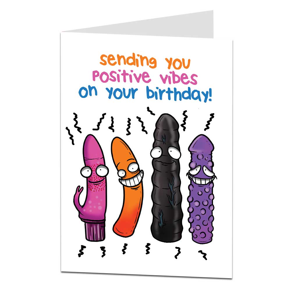 Sending You Positive Vibes On Your Birthday Rude Funny Card For Women