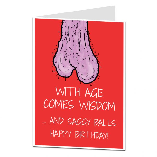 Saggy Balls Birthday Card