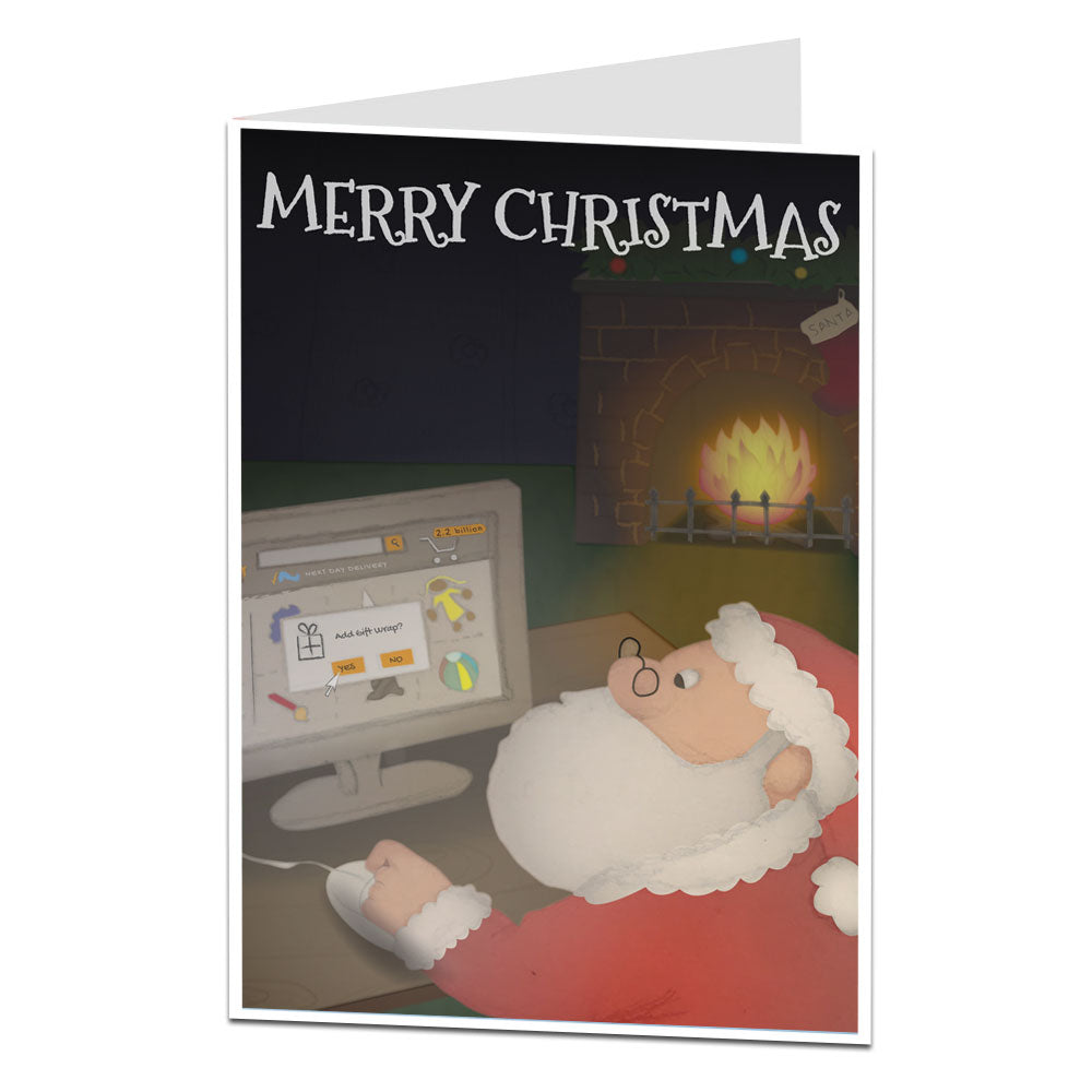 Santa Online Shopping Christmas Card