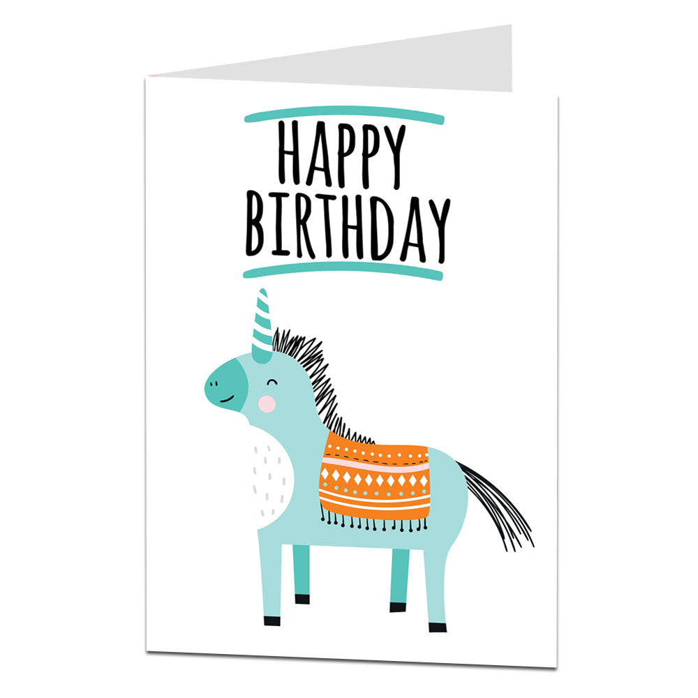 Unicorn Birthday Card For Kids