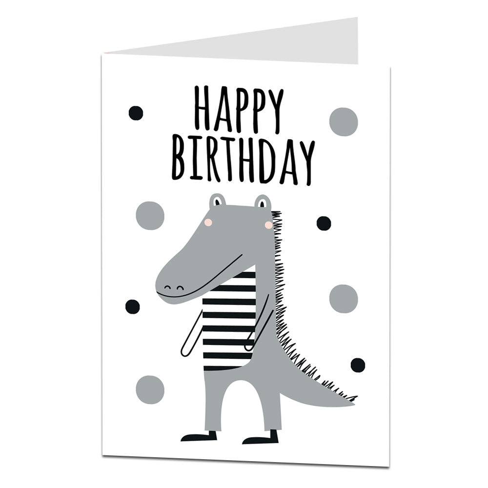 Crocodile Birthday Card For Kids