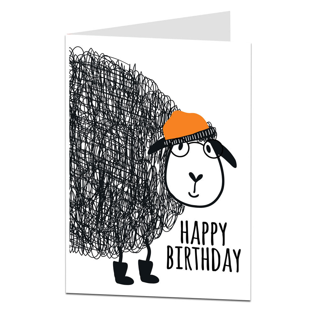 Sheep In Hat Kids Birthday Card