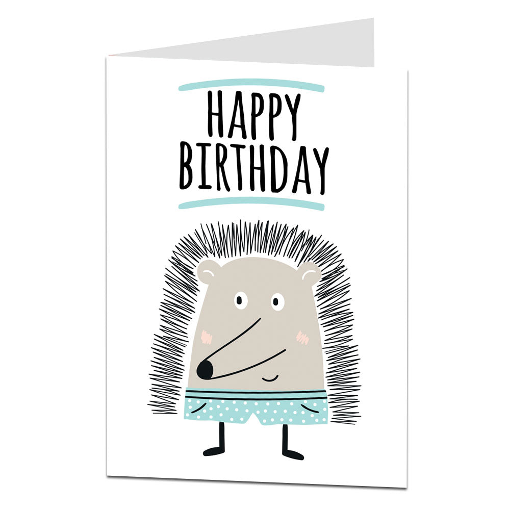 Hedgehog Birthday Card For Kids