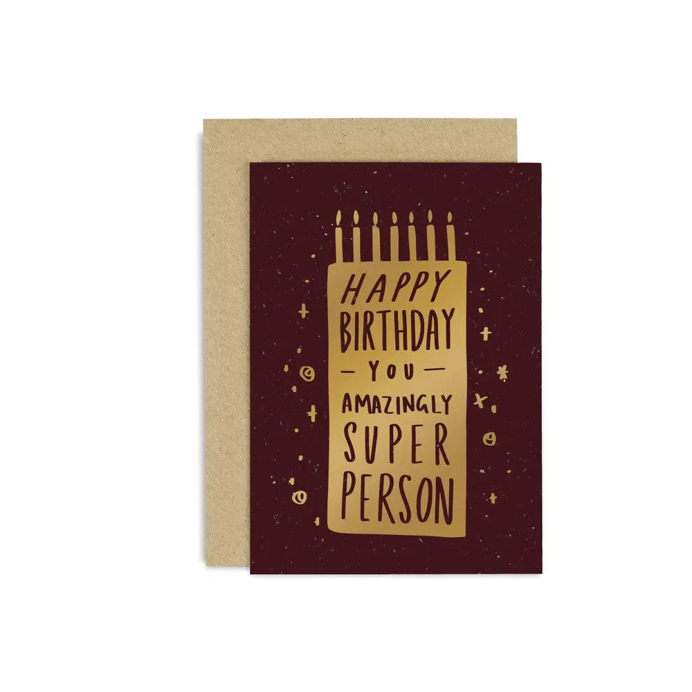 Amazing Super Person Birthday Card In Copper