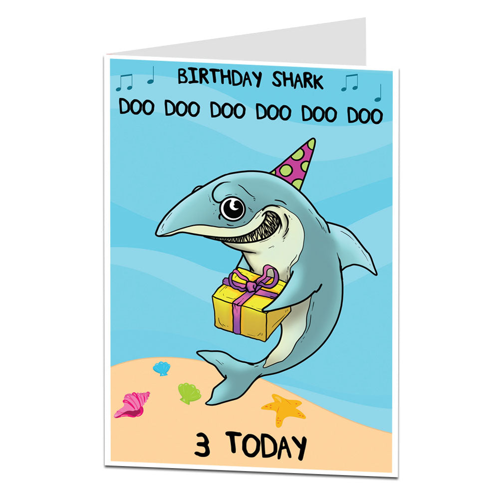 Baby Shark 3rd Birthday Card