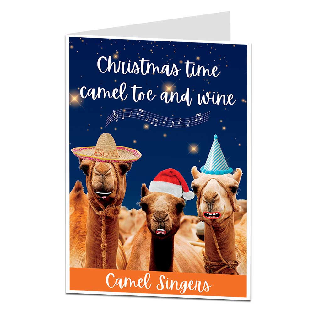 Christmas Time Camel Toe And Wine Card