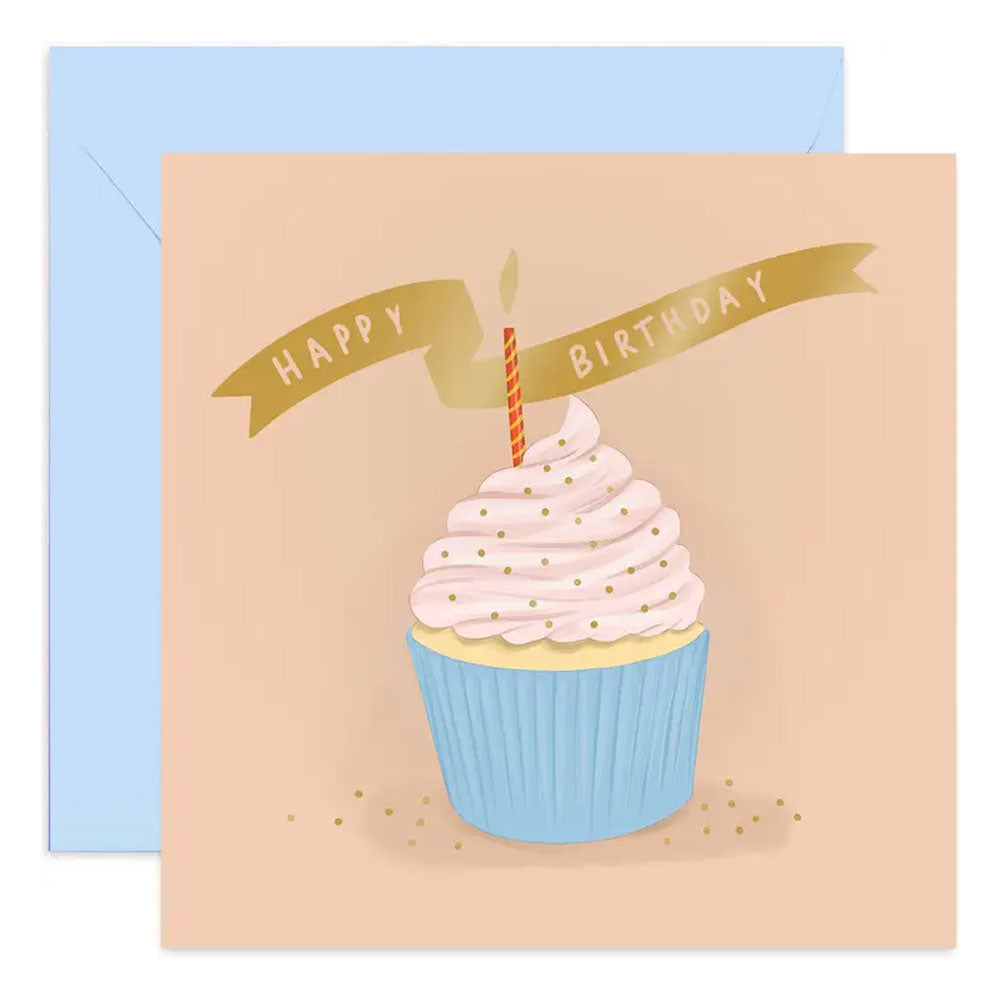 Happy Birthday Card Cupcake Design