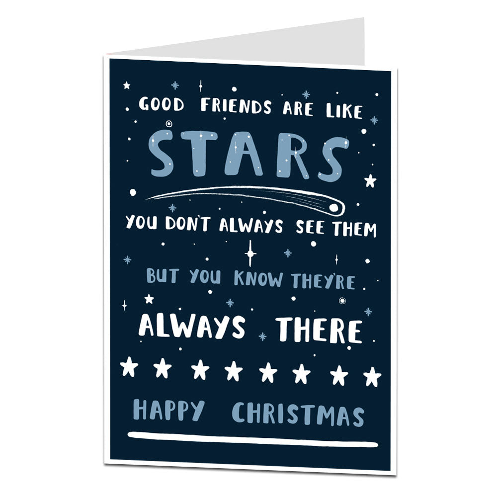 Good Friends Are Like Stars Christmas Card