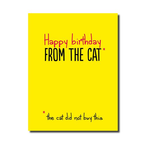 Happy Birthday Card From The Cat