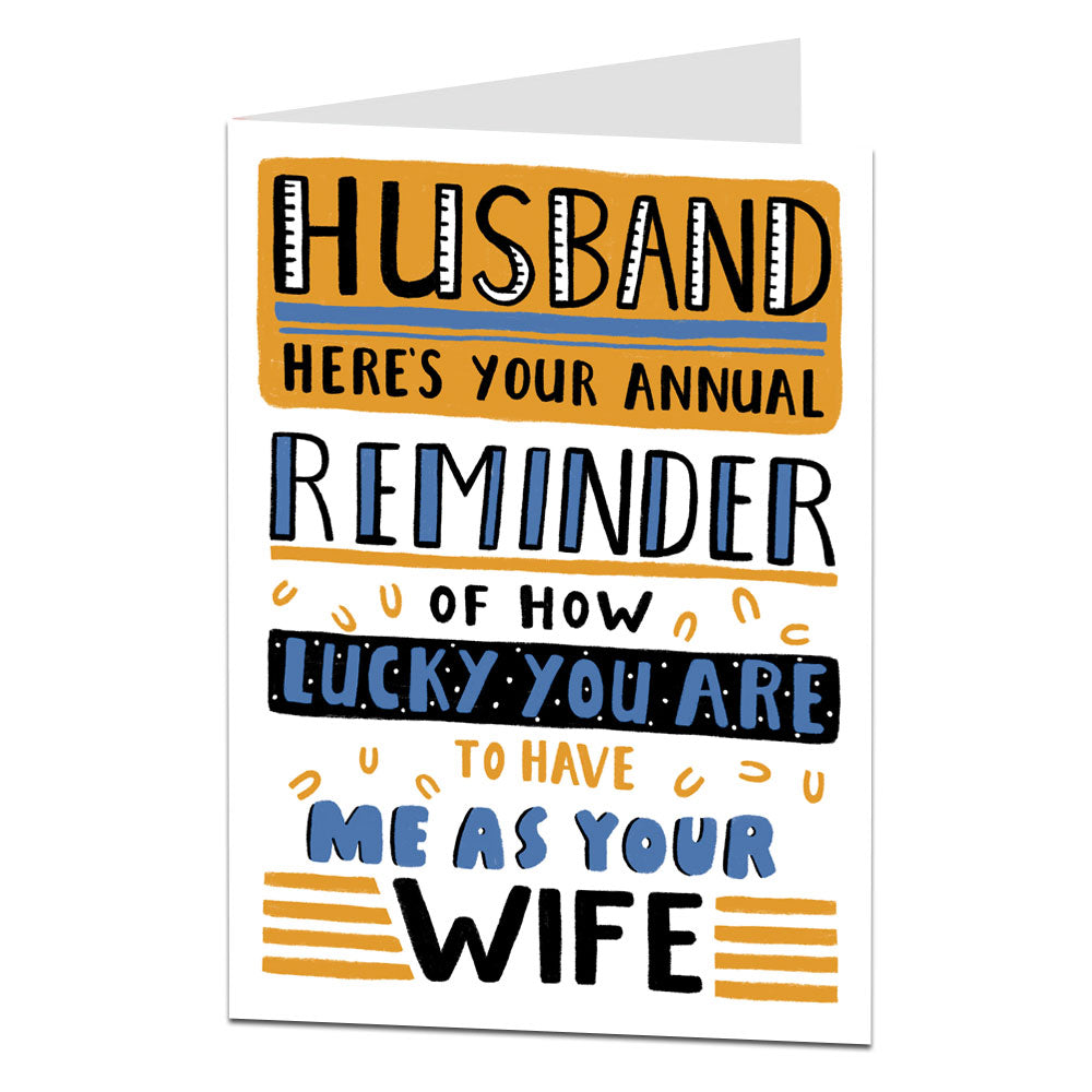 Husband Annual Reminder Anniversary Card