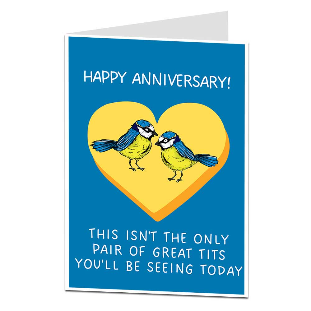 This Isn't The Only Pair Of Great Tits You'll Be Seeing Anniversary Card