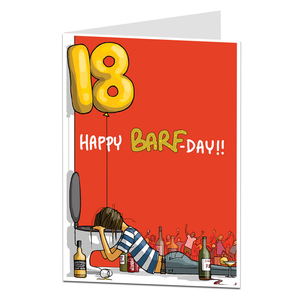 18 Happy Barf-Day 18th Birthday Card