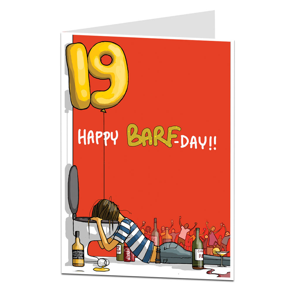 19th Birthday Card Barf