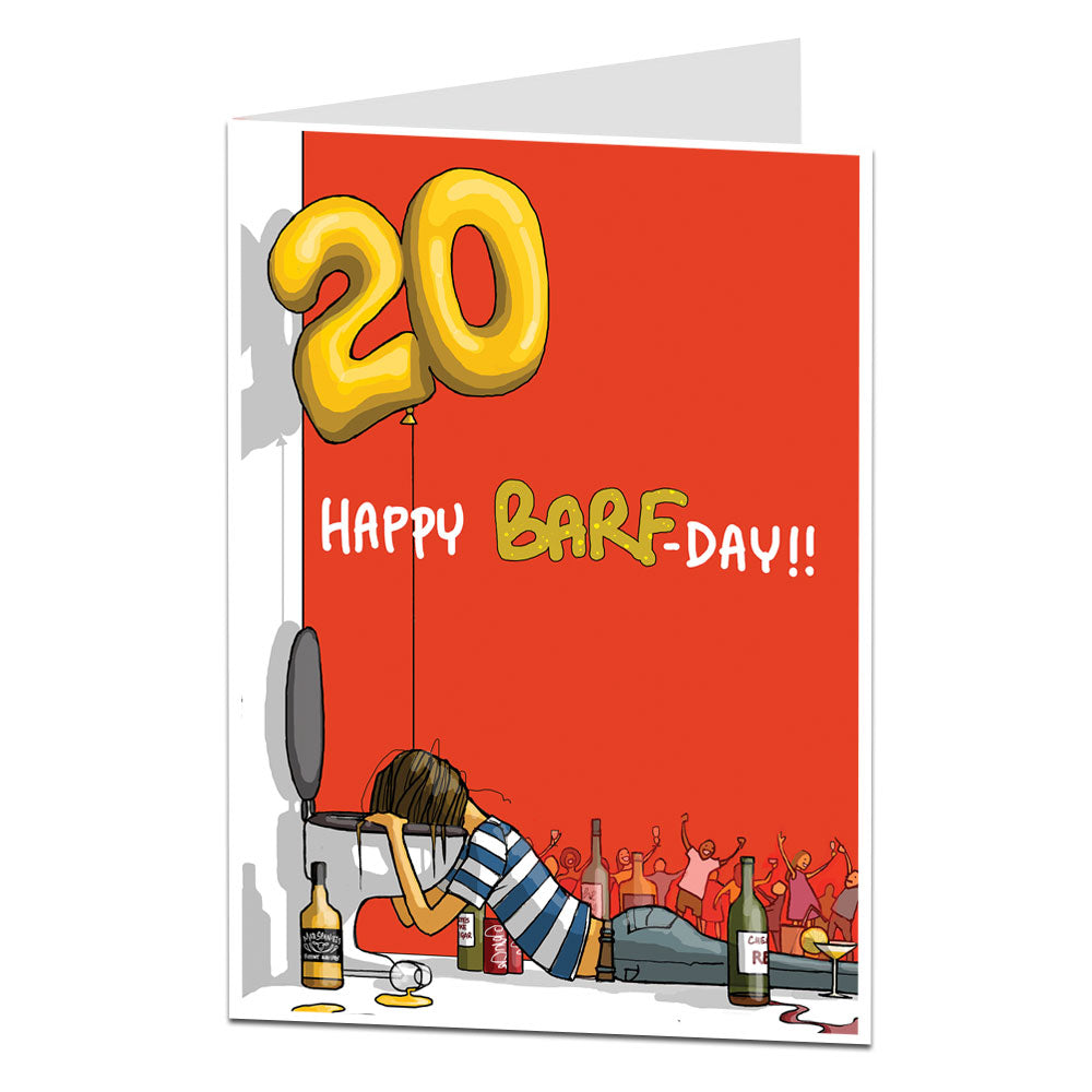20th Birthday Card Barf