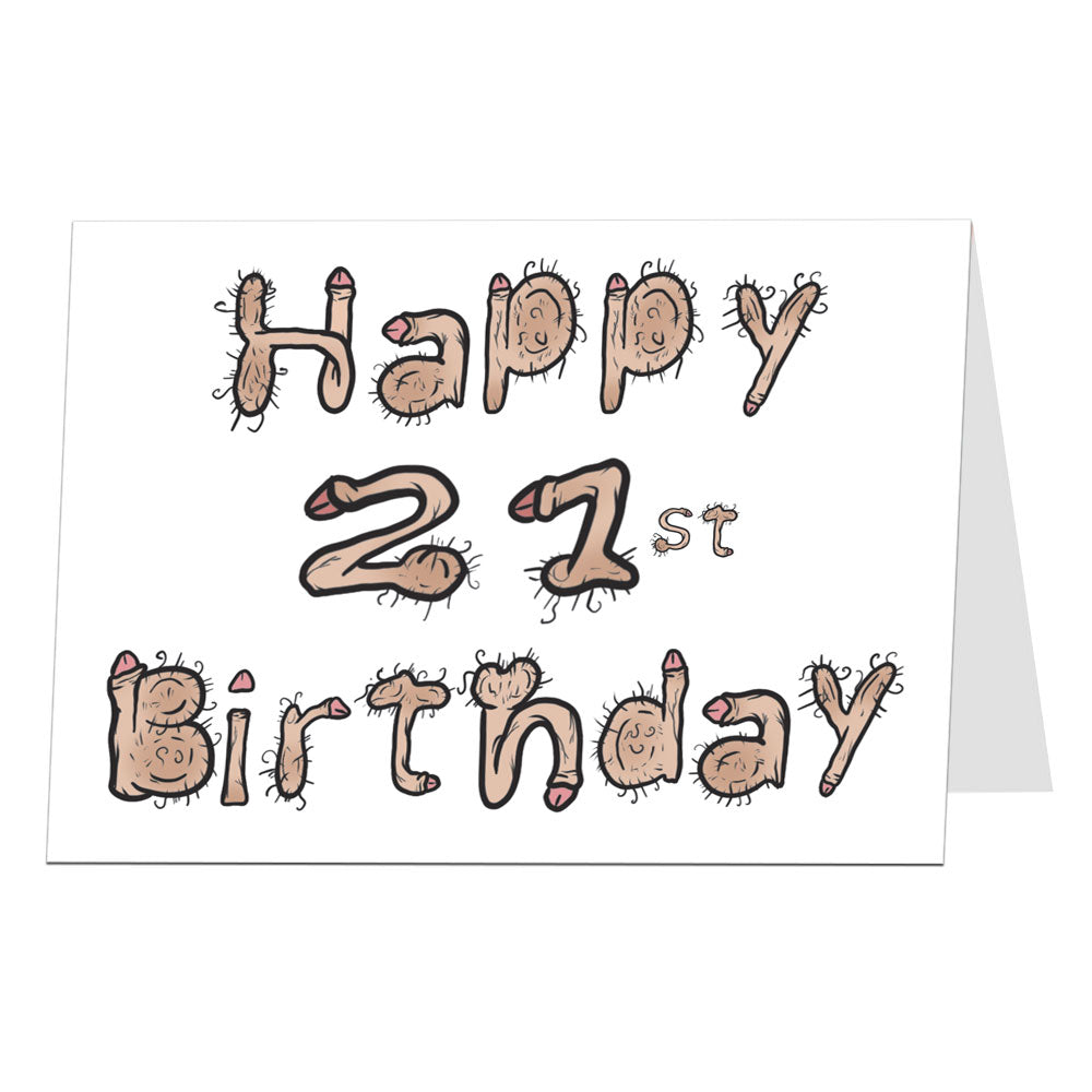 Happy 21st Birthday Card Willy Font