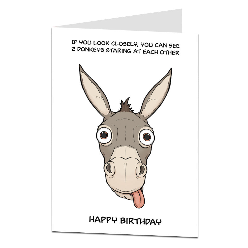 2 Donkeys Birthday Card