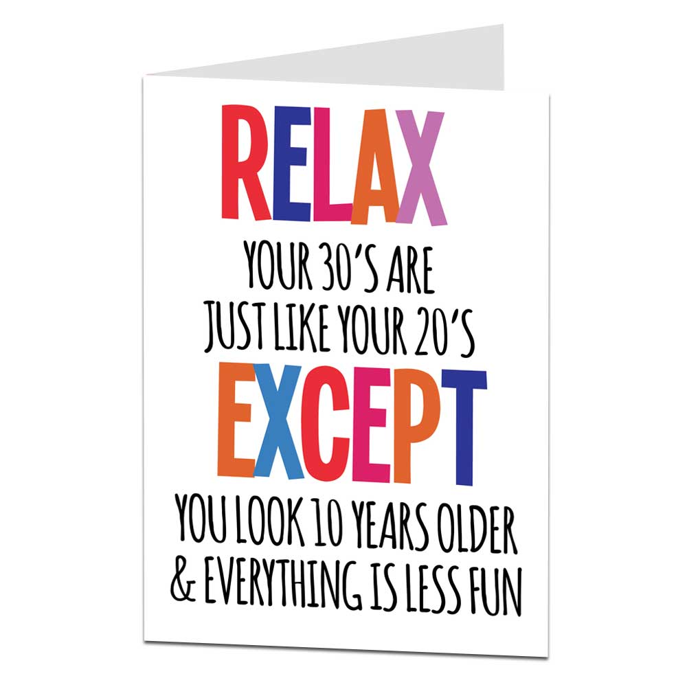 30's Just Like 20's 30th Birthday Card Joke