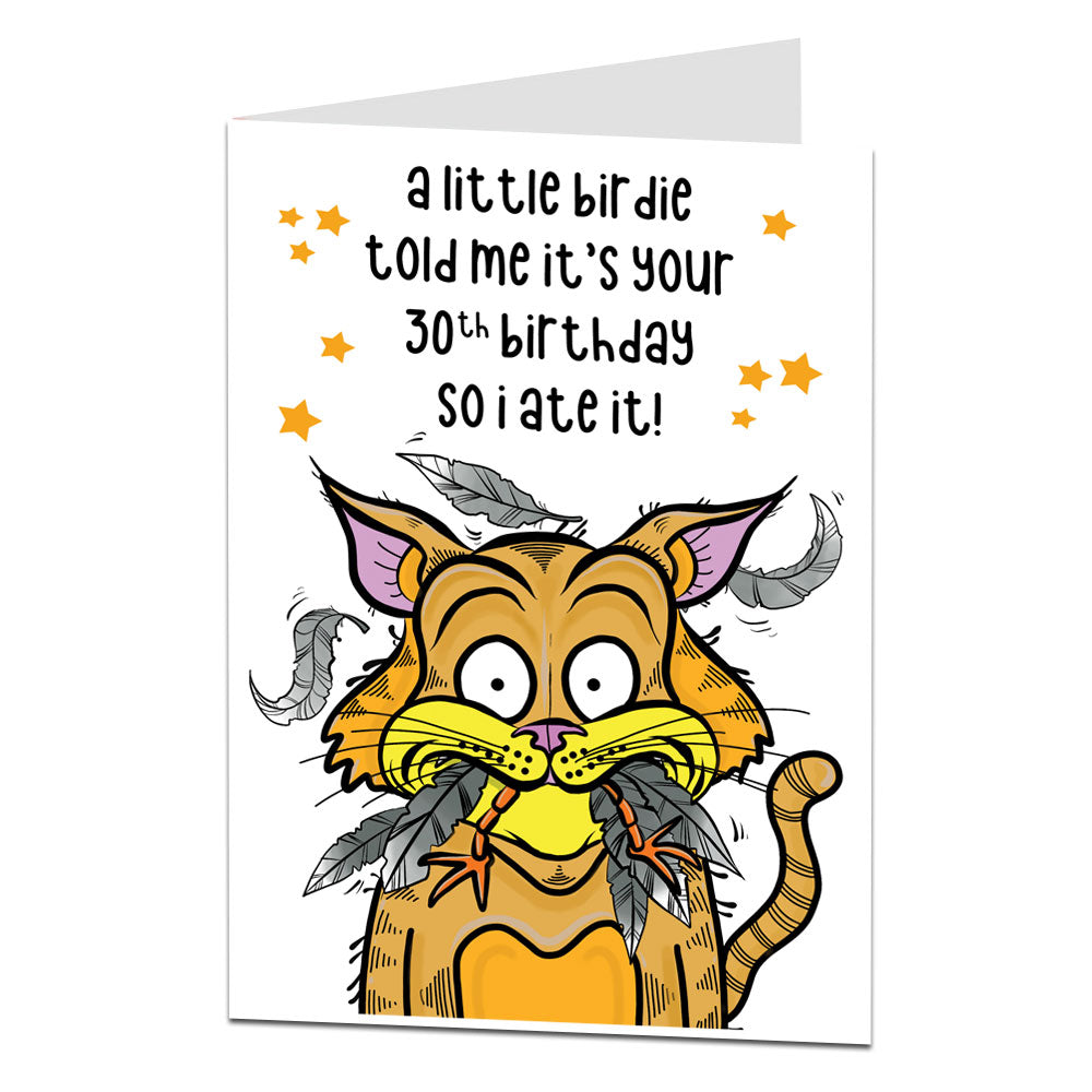 A Little Birdie 30th Birthday Card