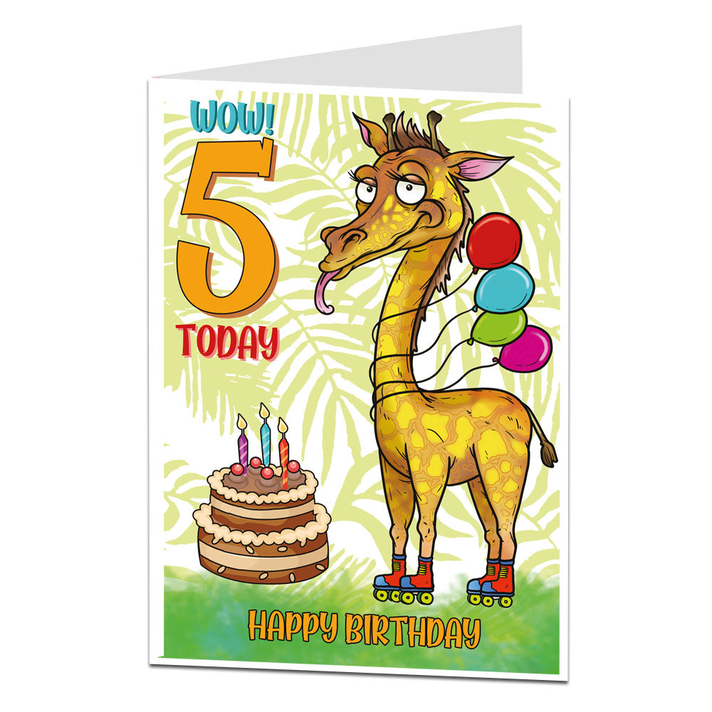 5th Birthday Card Giraffe