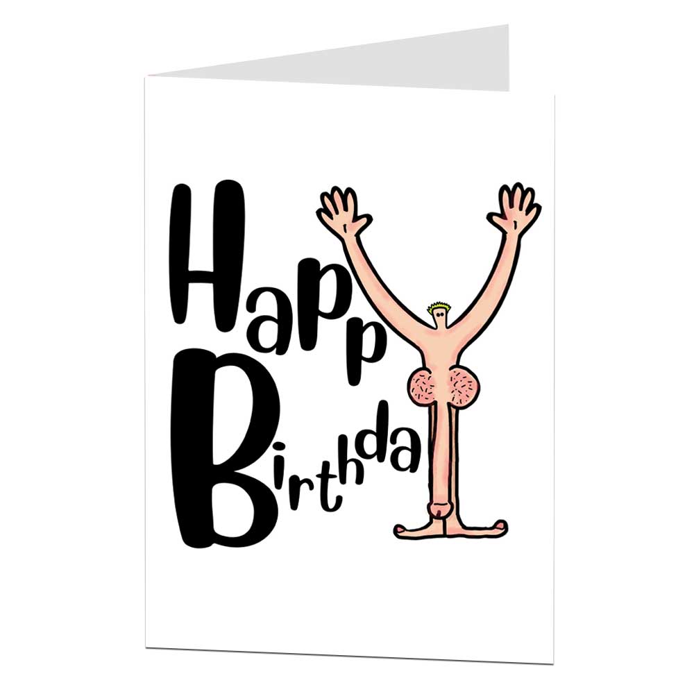 Rude Happy Birthday Card Naked Man