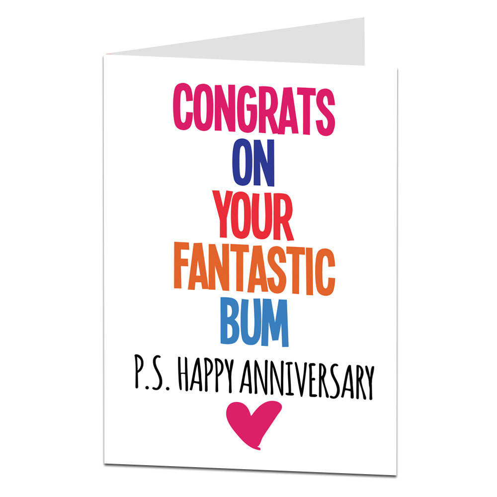 Congrats On Your Fantastic Bum Anniversary Card