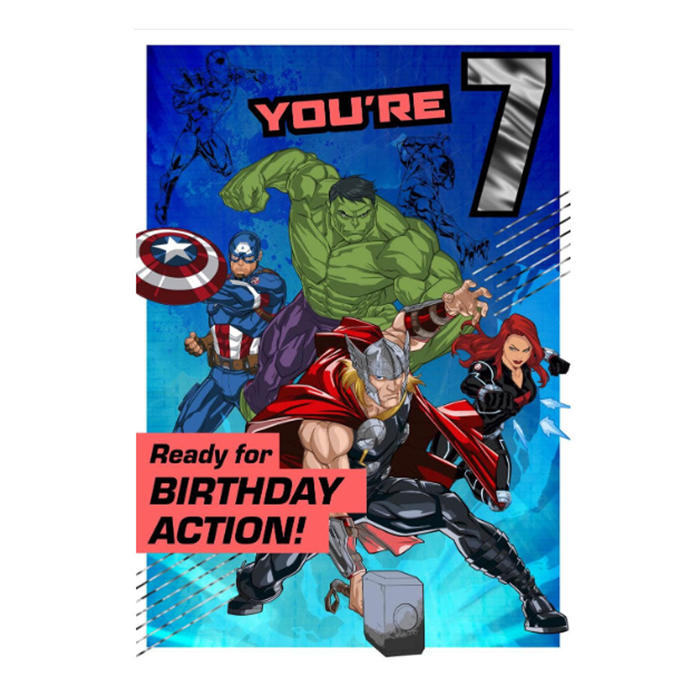 Avengers 7th Birthday Card