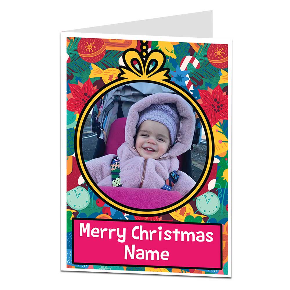 Christmas Bauble Personalised Greeting Card