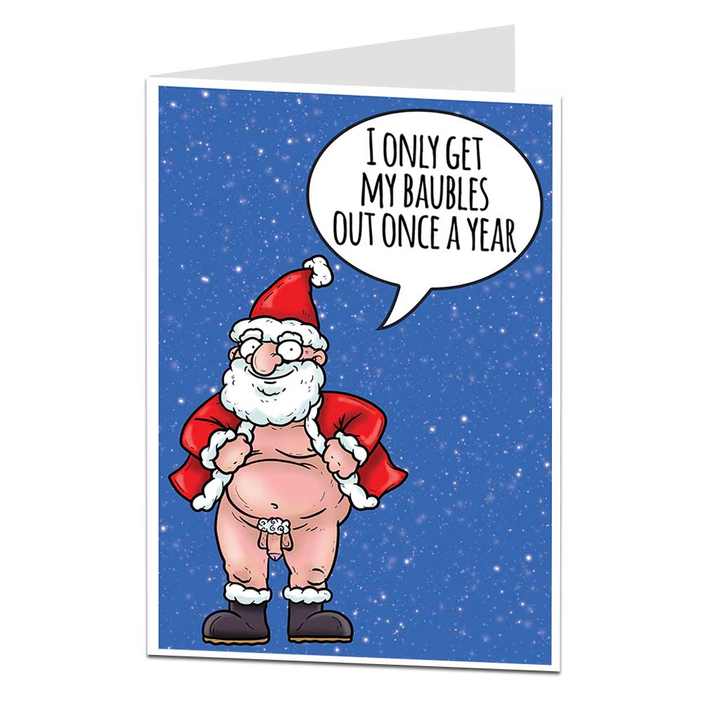 Naked Santa Christmas Card