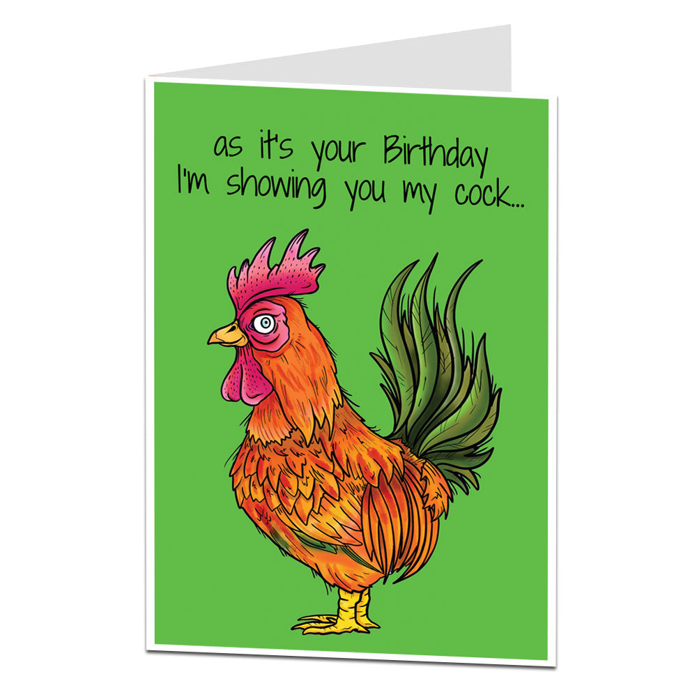 Showing You My Cockerel Birthday Card 