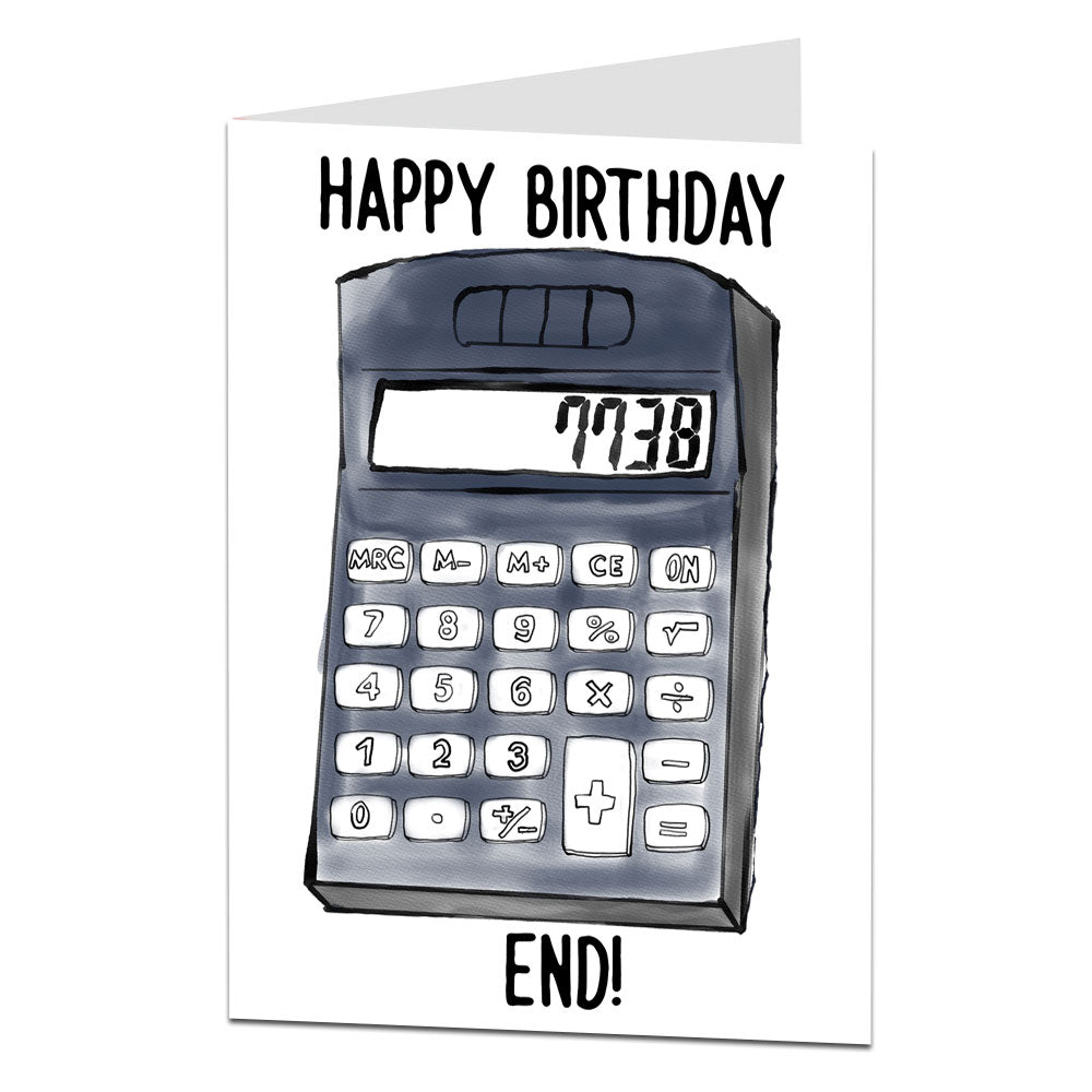 Bell End Calculator Birthday Card