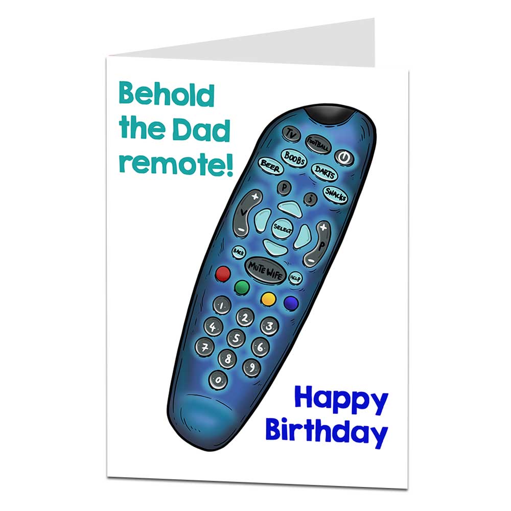 Behold The Dad TV Remote Birthday Card