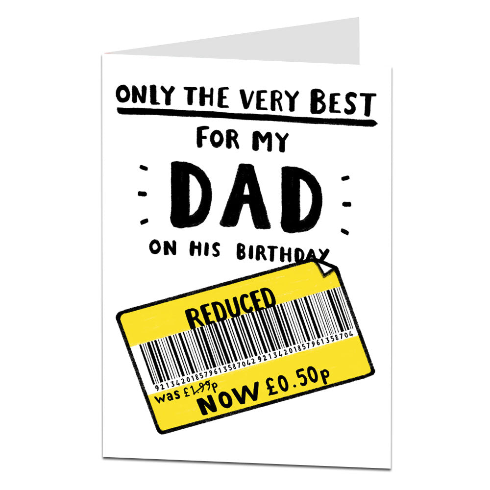 Very Best For Dad Birthday Card Reduced Sticker