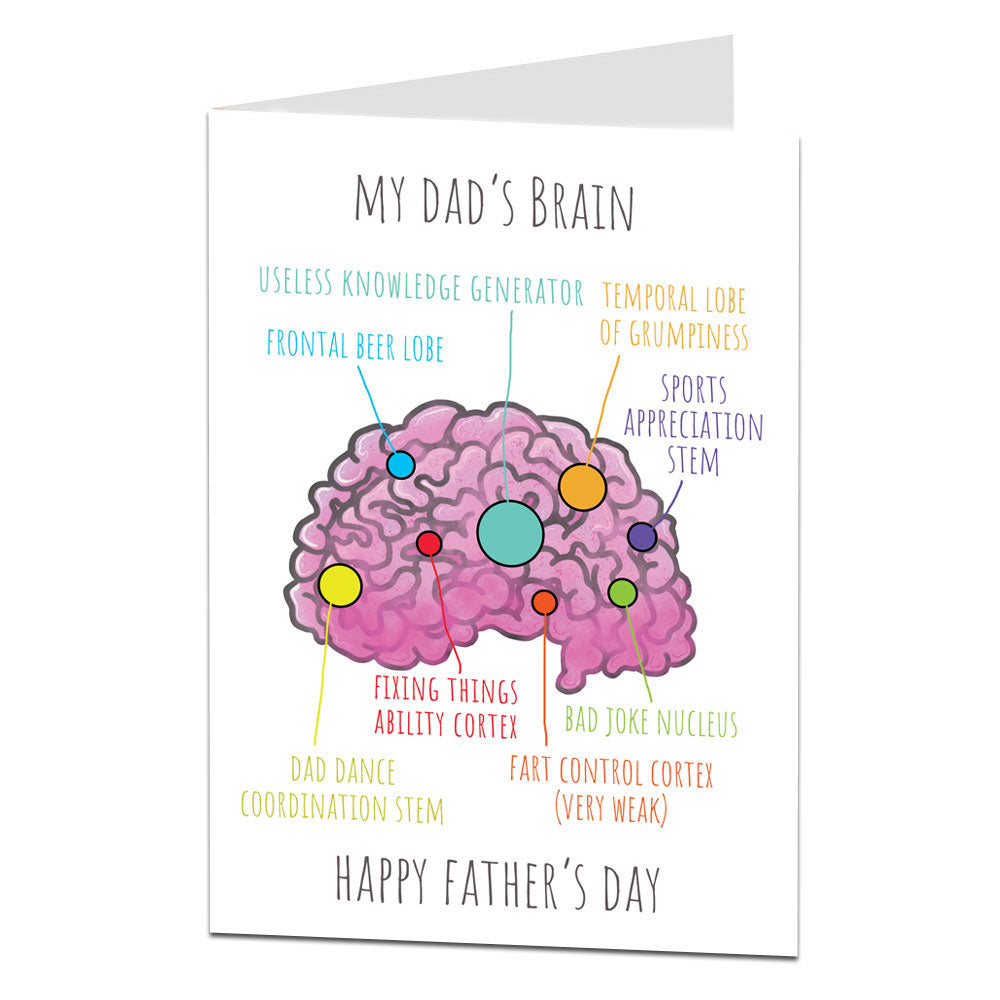 Dads Brain Father's Day Card