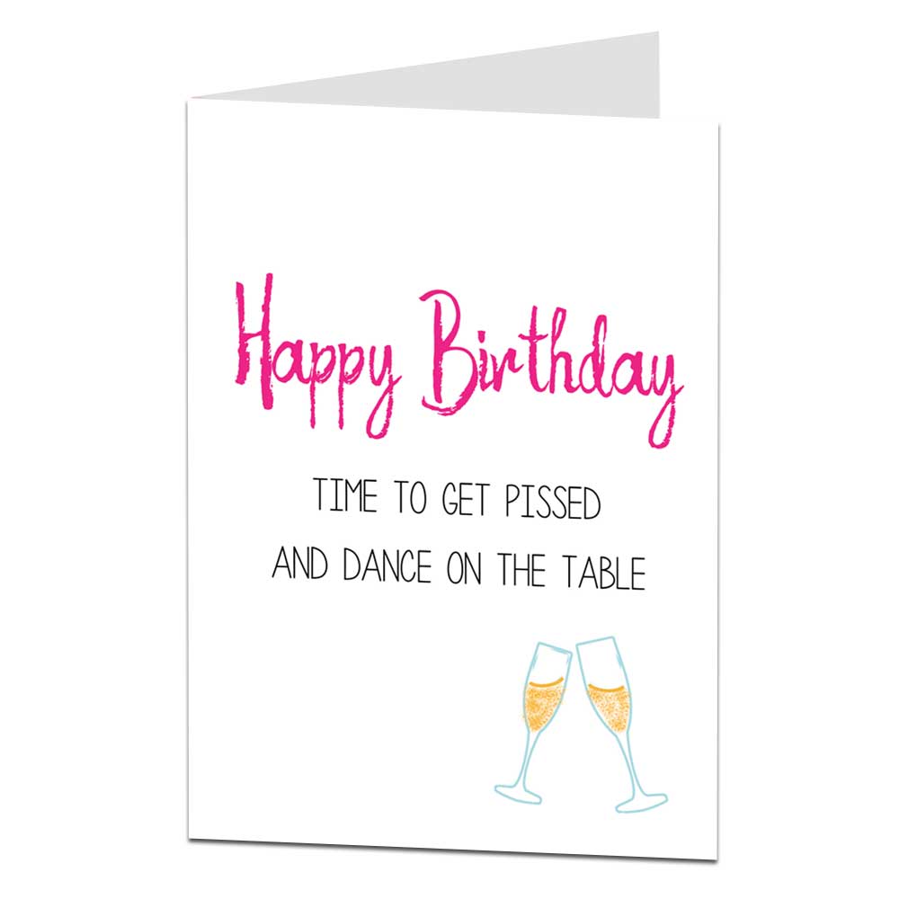 Pissed Dance On The Table Birthday Card