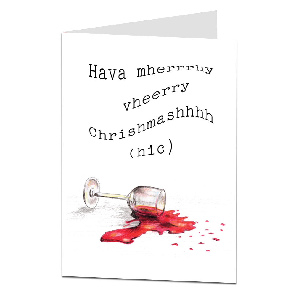 Drunk Wine Christmas Card