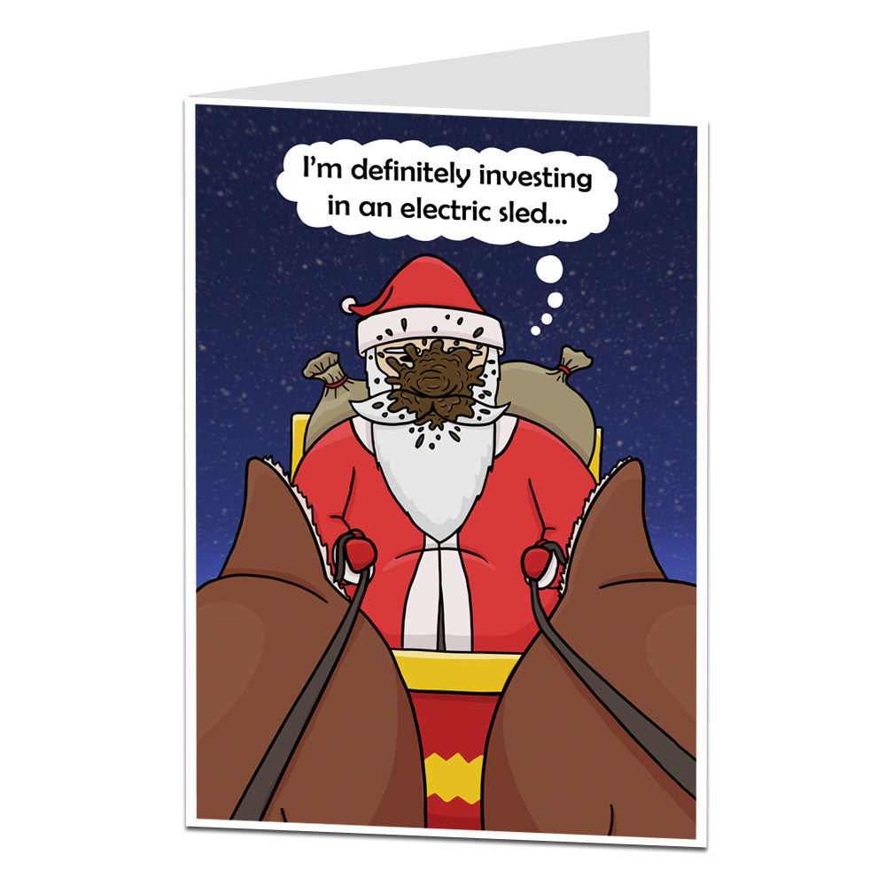 Santa With Poo On His Face Christmas Card