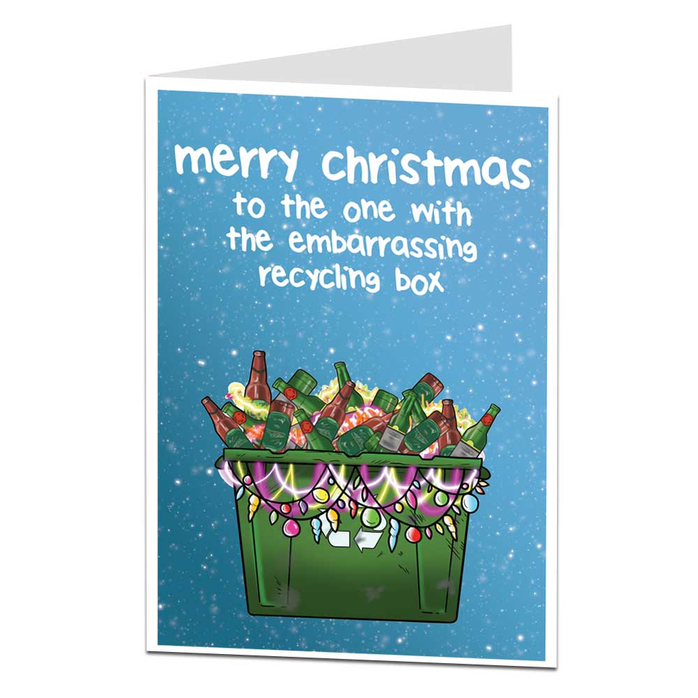 Embarrassing Recycling Box Christmas Card