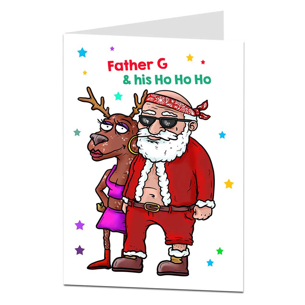 Father G Gangster Santa Christmas Card