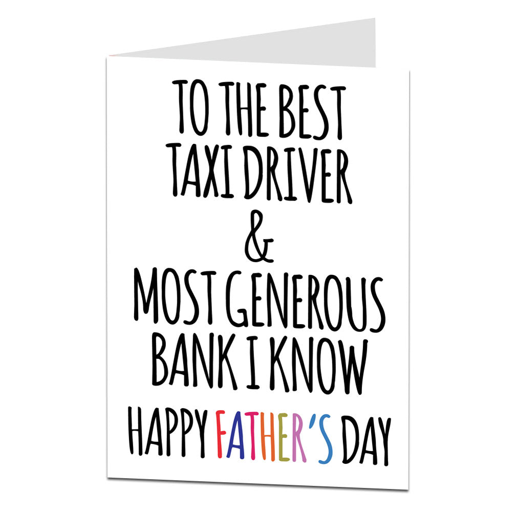 Best Taxi Driver & Bank Father's Day Card